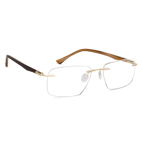 Lenskart Air Online Golden Rimless Rectangle left side