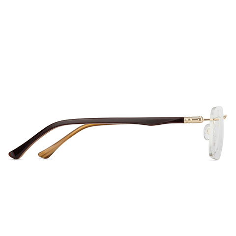 Lenskart Air Online Golden Rimless Rectangle right side