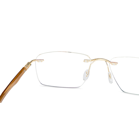 Lenskart Air Online Golden Rimless Rectangle left side