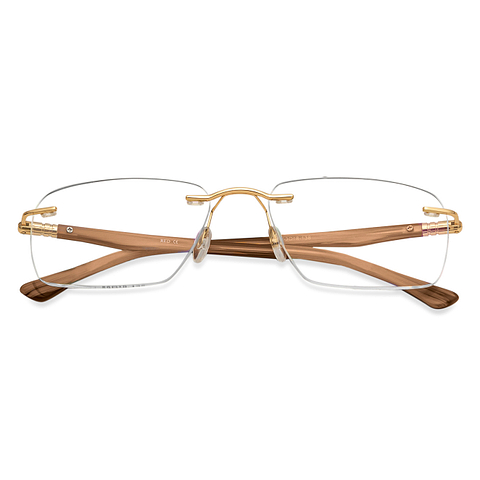 Lenskart Air Online Golden Rimless Rectangle right side