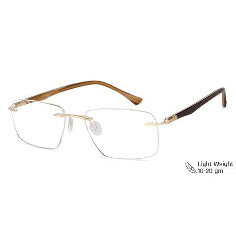 Lenskart Air Online Golden Rimless Rectangle right side