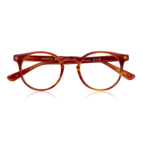 Senichisaku Light Brown Full Rim Boston right side