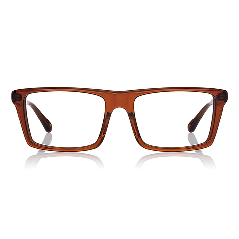 Senichisaku Light Brown Full Rim Rectangle left side