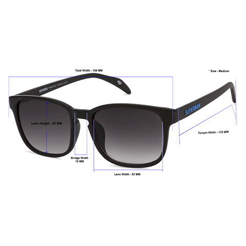 Superman Black Full Rim Square right side Superman Black Full Rim Square right side