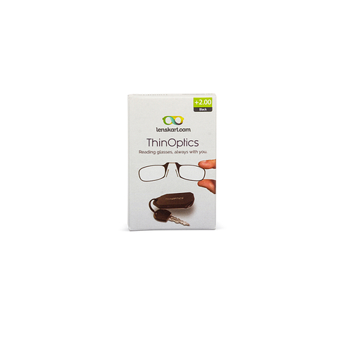 ThinOptics Black Full Rim Rectangle ThinOptics With Keychain Reading    Only For  2 00 Power right side