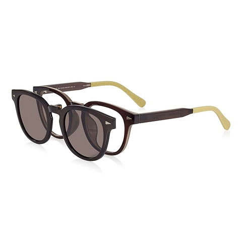 TOM and JERRY × OWNDAYS Brown Full Rim Wellington left side