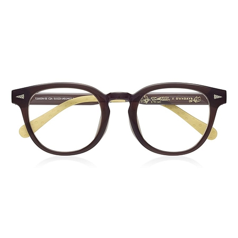 TOM and JERRY × OWNDAYS Brown Full Rim Wellington left side