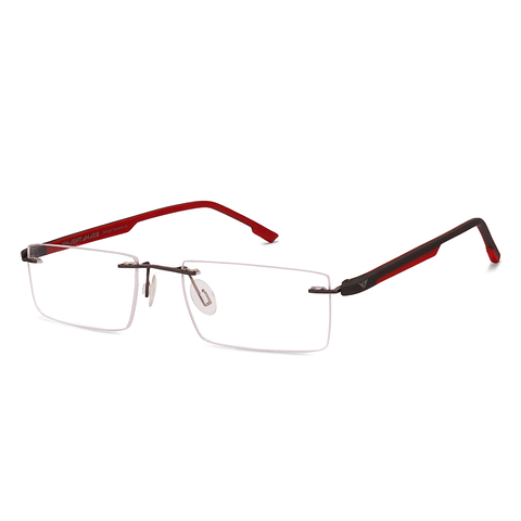 Lenskart Lenskart TOI Special: Gunmetal Grey Red Rimless Rectangle Lenskart TOI Special OTHERS VC 0330 N- right side