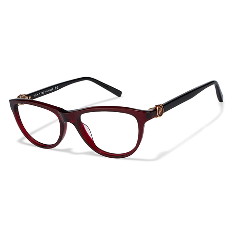 Tommy Hilfiger Red Full Rim Cat Eye left side