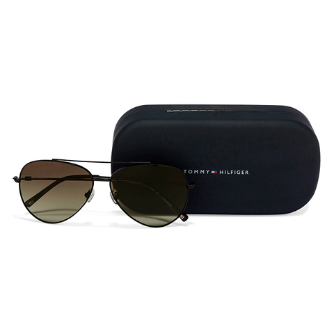 Polarized Aviator Tommy Hilfiger Black Aviator Sunglasses TOMMY