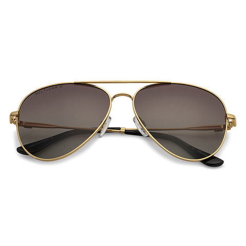 Tommy Hilfiger Gold Full Rim Aviator left side