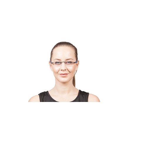 Tommy Style Black Blue Rimless Rectangle left side