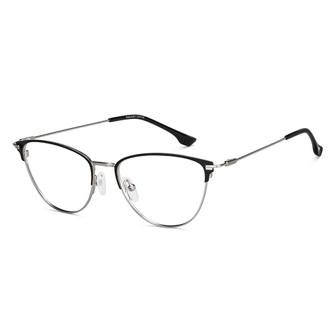 かみたろうページです Buy Matte Black Silver Black Half Rim Cat Eye Vincent Chase