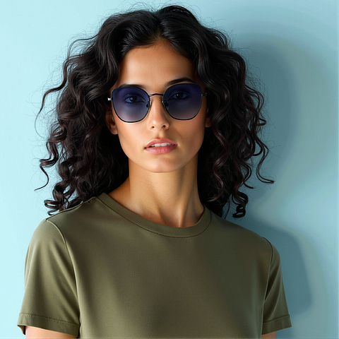 Vincent Chase Polarized Black Full Rim Cat Eye left side