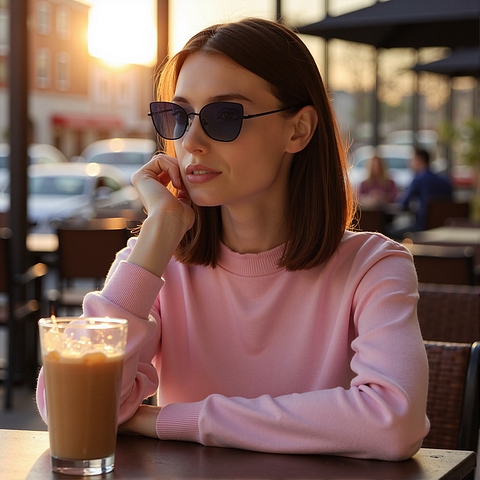 Vincent Chase Polarized Black Full Rim Cat Eye right side