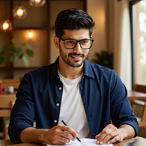 Vincent Chase Black Full Rim Square left side