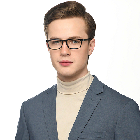 Vincent Chase Black Full Rim Rectangle left side