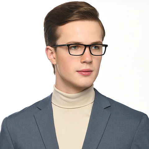 Vincent Chase Black Full Rim Rectangle right side