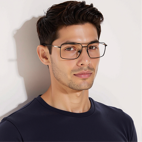 Vincent Chase Black Full Rim Square left side