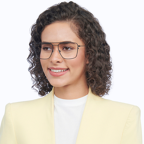 Vincent Chase Black Full Rim Square left side