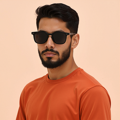 Vincent Chase Polarized Black Full Rim Round left side