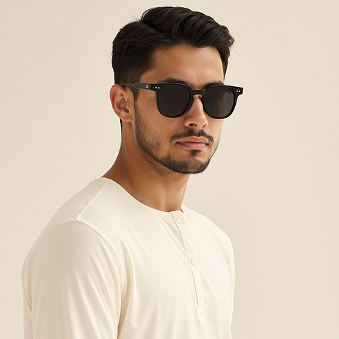 Vincent Chase Polarized Black Full Rim Round right side