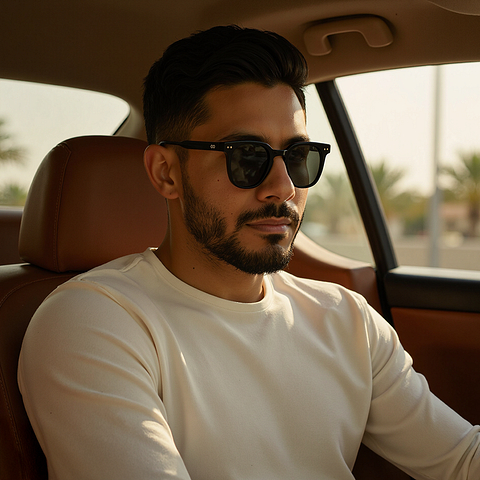 Vincent Chase Polarized Black Full Rim Round left side