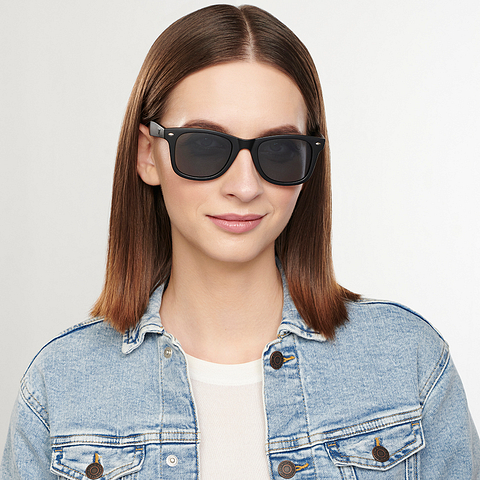 Vincent Chase Polarized Black Full Rim Square left side