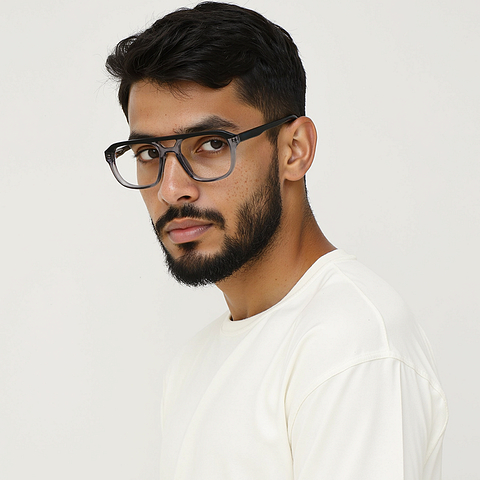 Vincent Chase Black Full Rim Square left side