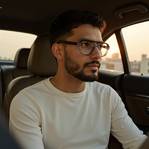 Vincent Chase Black Full Rim Square left side