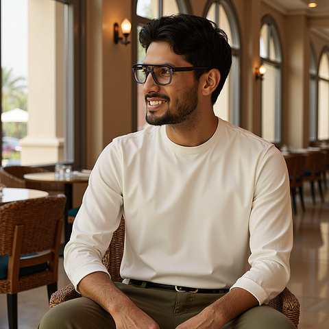 Vincent Chase Black Full Rim Square left side