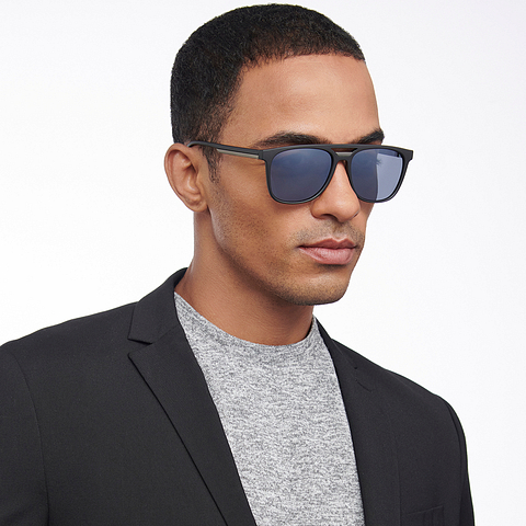 Vincent Chase Online Dark Gunmetal Full Rim Square left side