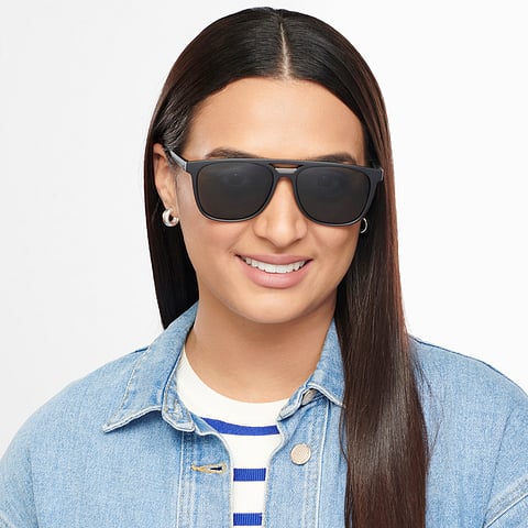 Vincent Chase Polarized Black Full Rim Square left side