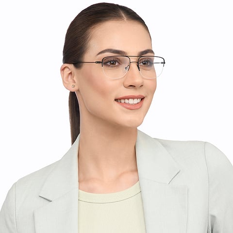 Vincent Chase Online Black Half Rim Square left side