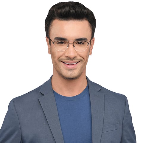 Vincent Chase Online Black Half Rim Square left side