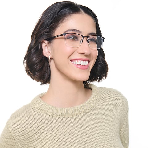 Vincent Chase Black Half Rim Rectangle right side
