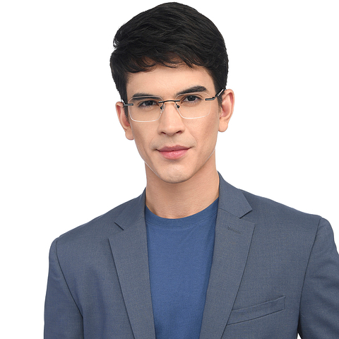Vincent Chase Online Black Rimless Geometric left side