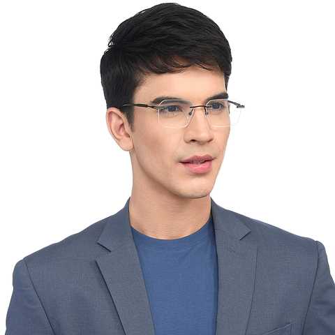 Vincent Chase Online Black Rimless Geometric right side