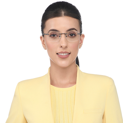 Vincent Chase Online Black Rimless Geometric left side