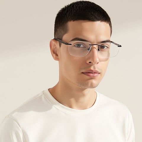 Vincent Chase Online Black Rimless Rectangle right side