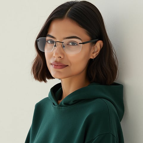 Vincent Chase Online Black Rimless Rectangle right side