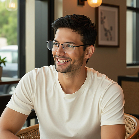 Vincent Chase Online Black Rimless Rectangle right side