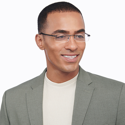 Vincent Chase Online Black Rimless Rectangle left side
