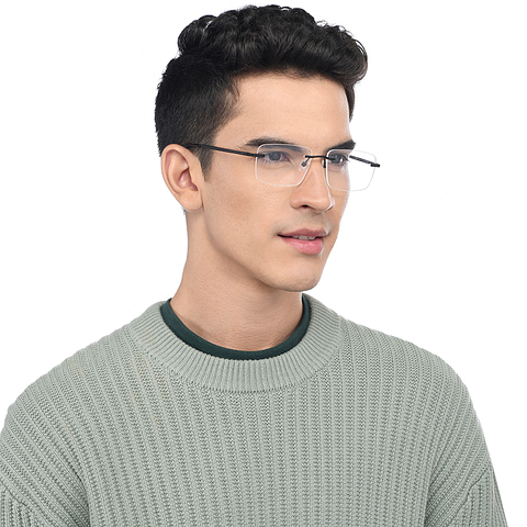 Vincent Chase Online Black Rimless Square right side