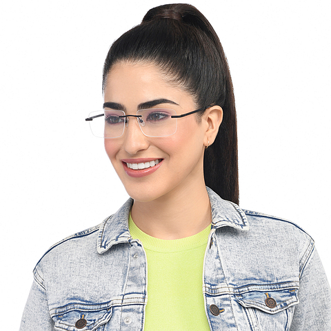 Vincent Chase Online Black Rimless Square left side