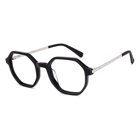 Vincent Chase Black Full Rim Geometric left side