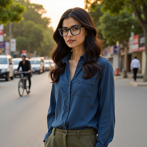 Vincent Chase Black Transparent Full Rim Square right side
