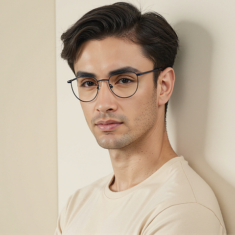 Vincent Chase Sky Blue Full Rim Round left side