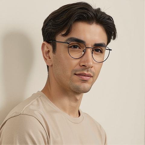 Vincent Chase Sky Blue Full Rim Round right side