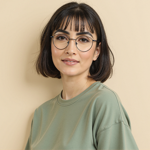 Vincent Chase Sky Blue Full Rim Round left side